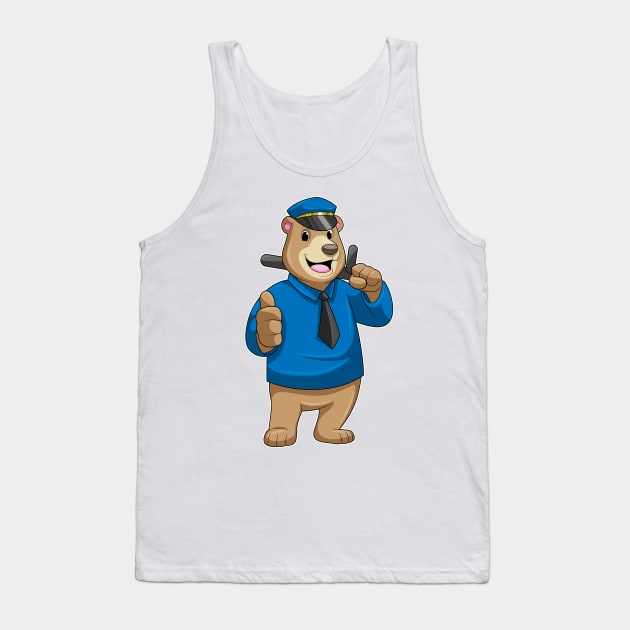 Bear as Police officer with Police hat Tank Top by Markus Schnabel